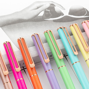 Candy color Metal Ballpoint Pen wholesale high color ins multi-color rotating ballpoint pen can be laser logo medium oil pen