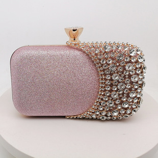 Hot sale diamond-embedded evening bag Black elegant dress bag wedding mom clutch cheongsam evening bag cross-border Women's bag