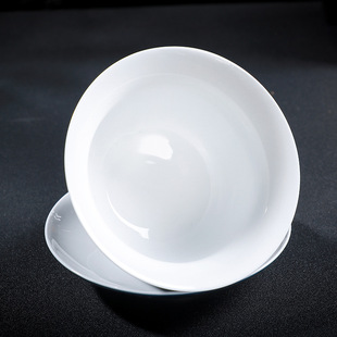 Dehua white porcelain three-piece Cover bowl 4.0-inch large color glaze ceramic cover bowl tea bowl kung fu tea set customizable logo