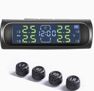 Солнечный монитор давления в шинах TPMS Мониторинг давления в шинах Беспроводной датчик давления в шинах Авто