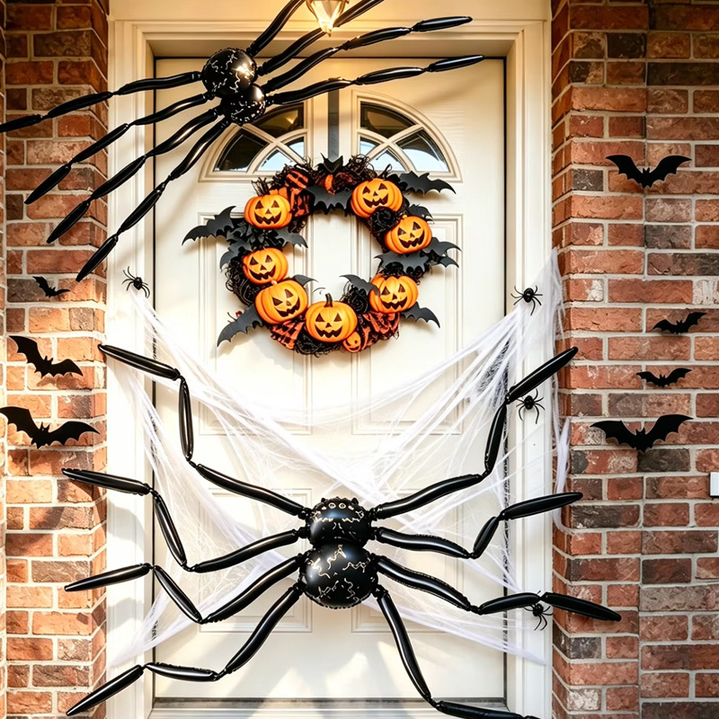New cross-border 4D stereoscopic Halloween spider aluminum foil balloon Halloween ghost party bar decoration
