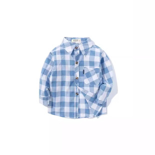 Children's Cotton Shirt Boys Plaid Shirt Baby Shirt Spring and Summer Clothing Thin Outwear Wholesale Drop Shipping