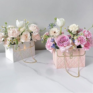 Flower Packaging Box Trendy Korean-Style Sachet for Chinese Valentine's Day Handheld Flower Box Light Luxury Ins Style