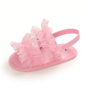 Summer Solid Color Baby Girl Soft Sole Sandals 0-1 Year Old Baby Toddler Shoes