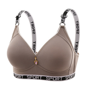 Middle-aged Mom plus size Underwear Women's No-steel Rings Upper-support Sports Bra Push-up Anti-sagging Adjustable Bra