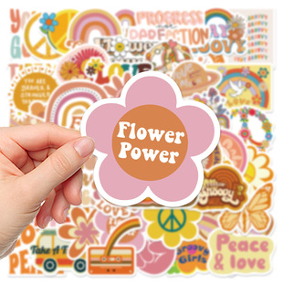 50 Groovy Boho Hippie stickers laptop mobile phone case luggage waterproof stickers