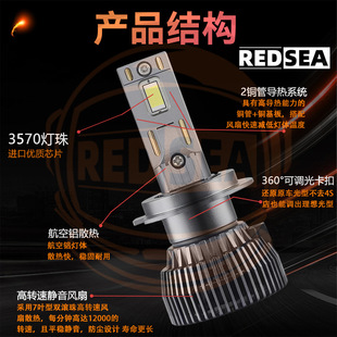 Cross-border exclusive for R22led car headlights 3570 double copper tube h4h7h1h11 car led headlight bulbs