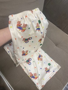 Walking Gods Pants New Cartoon Pajama Pants Women's Spring and Summer Thin Home Lazy Pants Straight Casual Pants Women's Outer Wear Women's Trendy Pants