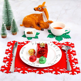 New Western food hotel placemat coaster family placemat Christmas tableware felt pendant felt placemat