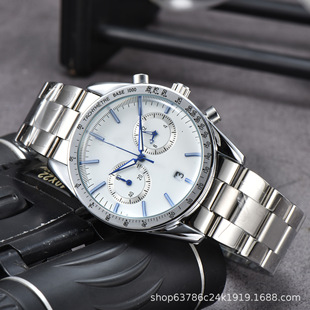 AliExpress cross-border high quality European two-eye design steel belt fashion quartz men's watches foreign trade factory direct sales