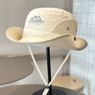 Western cowboy hat men's and women's summer outdoor mountaineering camping waterproof quick-drying fisherman hat Japanese sun-proof sun-proof hat