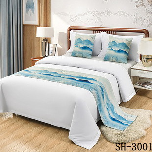 New Chinoiserie Scandinavian Accessible Luxury Classy Internet Celebrity Home B&b Hotel Hotel Bed Flag Bedside Towel Blanket Decoration Special