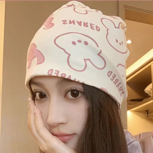 Spring and summer thin confinement pile cap turban sweat-absorbent warm windproof head protection cute puerpera cotton confinement cap