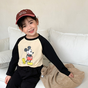 Korean children's clothing 2023 new boys and girls long sleeve T-shirt spring and autumn children's cute base shirt cartoon inner top
