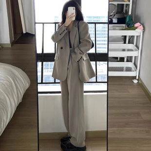 H8A Grey Suit Jacket Women's 2024 Spring and Autumn New All-match Korean Style Loose oversize Small Suit suit