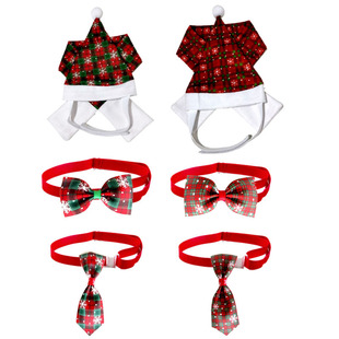 New Christmas pet hat scarf bow tie suit cat dog tie pet accessories manufacturers pet supplies
