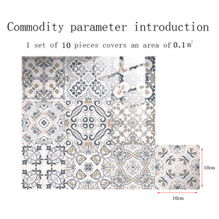 TS297-308 Amazon Crystal Tile Stickers Vintage Collage Wall Stickers Series Tile Stickers Simple Waist Line Stickers