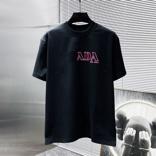 European Station 2025 Spring and Summer New High-end Men's Short-sleeved T-shirt Fashionable Brand Loose All-match Offset Printing Letter Half-sleeve