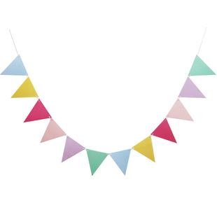INS Brown Birthday Letter Flag Triangle One-year-old Party Venue Layout Flower Atmosphere Photo Props