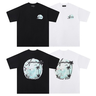 Трансграничная оптовая продажа am Peace голубь поток краски граффити буква TShirt звездное небо классический логотип с коротким рукавом пара футболка iri