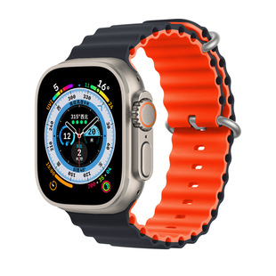 Применимо apple watch10 часы ремешок Apple Ultra2 двухцветный морской силиконовый ремешок iwatch9/8