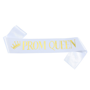 Cross-border Prom Shoulder Strap Sade PROM KING/QUEEN Bronzing Etiquette Strap Bachelor Party Dress