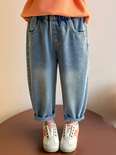 Girls' Jeans Spring Casual Carrot Pants 2025 New Stylish Fashionable Baby Girl Spring Trendy Pants