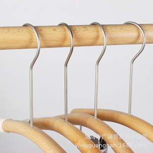 New Korean style children's solid wood hanger non-slip seamless beech wood integrated baby wooden hanger clothing store clothing hanger pants rack