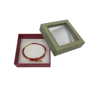 Open Window Red Rope Bracelet Box Retro Heaven and Earth Cover Hot Lace Gold Bracelet Bracelet Storage Box