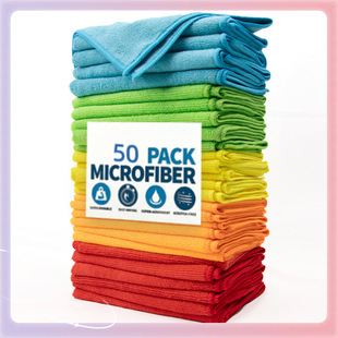 ✅ Cross-Border Dishwashing Cloth, Microfiber Rag, Kitchen Scouring Pad, Multi-Purpose Cleaning Cloth, Car Cleaning Cloth