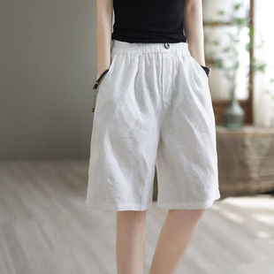 2023 Summer New Arrival Retro Artistic High Waist Solid Color Slimming Pants for Chubby Girls Loose Large Size Casual Wide Leg Pants