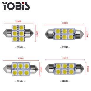 Ubisse car 5050 three-core lamp 6SMD 31 36 39 41mm reading lamp double tip led roof lamp