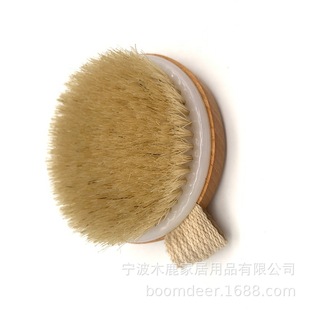 Bath Brush Wholesale Round Bamboo Lotus Wood Beech Wood Bristle Bath Brush Back Rub Cleaning Massage Small Customization