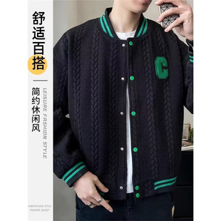 Men's Advanced Design Sense Niche Cotton Baseball Collar Jacket Spring and Autumn 2024 Trendy Men's Coat Couple Jacket