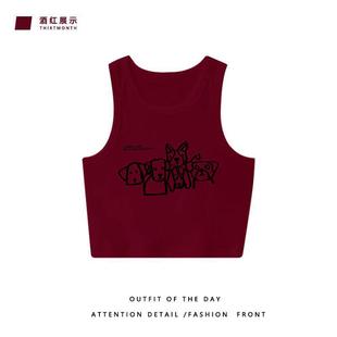 Women's Round Neck Small Camisole Summer New Sweet Spice Girl Wear Sleeveless Base Shirt Tight Waist Short Top