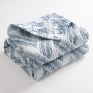 New Geometric Style Pure Cotton Gauze Towel Quilt Class a Three-Layer Cotton Summer Cool Quilt Towel Blanket Summer Quilt Export Cross-Border