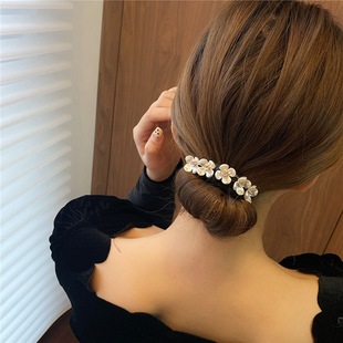 Korean Style Lazy Flower Coiler Super Fairy Tie Ball Head Simple Retro Pearl Hair Styling Tool Hair Accessories for Women
