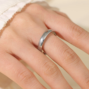 4MM stainless steel ring Korean fashion plain ring ring non-fading titanium steel jewelry niche design bracelet for women