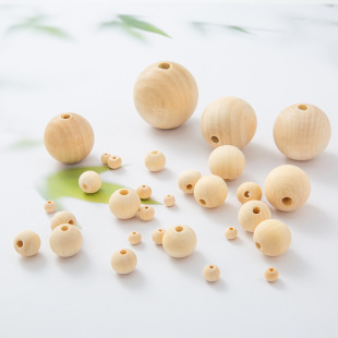 Factory wholesale wood beads 4-50mm Lotus Wood natural color wood beads round wood loose beads jewelry accessories