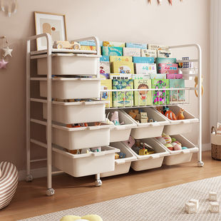Picture book toy integrated storage rack children's picture book rack reading rack multi-layer toy storage rack baby bookcase