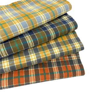 Flannel twill yarn-dyed fabric brushed plaid fabric fashion casual wear shirt pajamas plaid fabric in stock