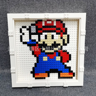 S063 S003 cartoon building blocks pixel painting material bag 32x 32 mosaic painting small particles 1X1