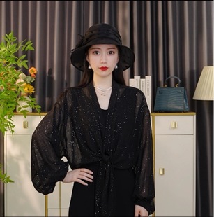 [New Saiqi] Summer Ice Silk Chiffon Bubble Sunscreen Shawl Foreign-style Skinny Joker Sunscreen Clothing