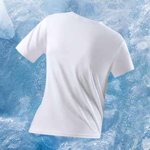 Summer Ice Silk Short-sleeved T-shirt Boys 2024 New Round Neck Fashionable Brand Ice Silk Quick-drying Casual Top Men's Short-sleeved