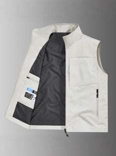 [Spring and summer new] men's casual multi-pocket anti-theft vest loose waterproof quick-drying jacket collar waistcoat