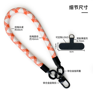 Factory wholesale foreign trade cross-border 10mm thick woven mobile phone lanyard diagonal universal wrist rope anti-lost short rope
