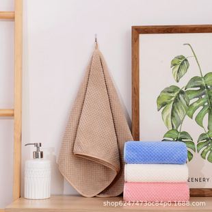 Pineapple towel edging Coral fleece towel absorbent gift towel embroidered LOGO factory wholesale