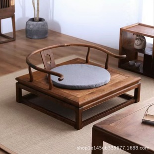 Old Elm Wooden Circle Chair Hotel Homestay Lazy Tatami Chinese Chair Living Room Home Leisure Chair Solid Wood Taishi Chair