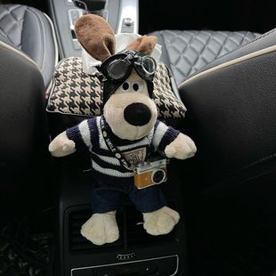 Cute Palm Dog doll car armrest box multifunctional strap car Tissue Bag car tissue box car