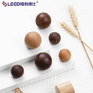Factory direct drawer handle log solid wood wardrobe door ball handle simple cabinet round single hole small handle